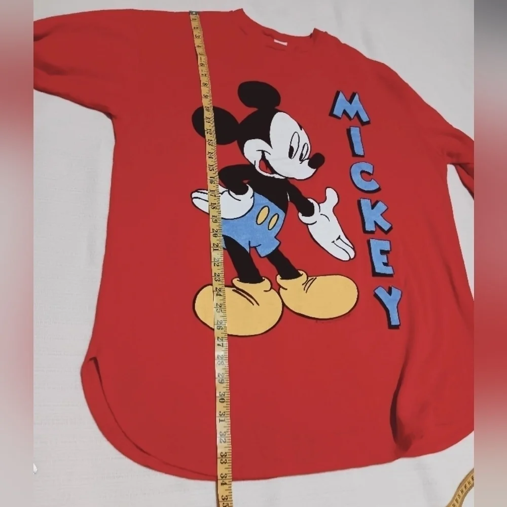 3X25 Vintage SEARS Mickey Red Long Sleeve night gown Size L - Picture 8 of 10